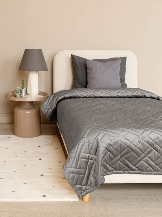 Покрывало Mono Adria 135x230 серого цвета  - лучшие Покрывала в INMYROOM