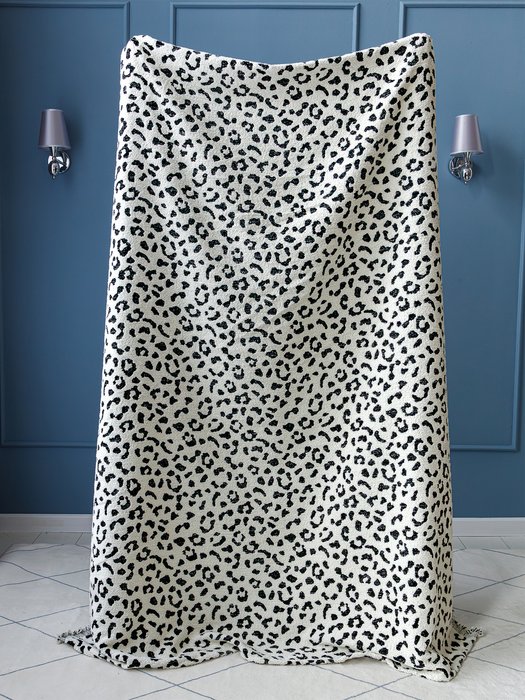 Покрывало Dmi softness cheetah 180x230 бело-черного цвета - лучшие Покрывала в INMYROOM
