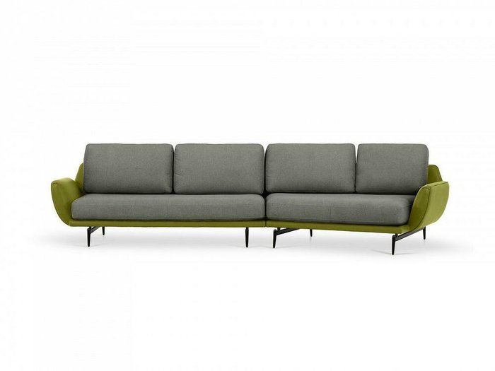 Угловой диван правый Ispani серо-зеленого цвета
