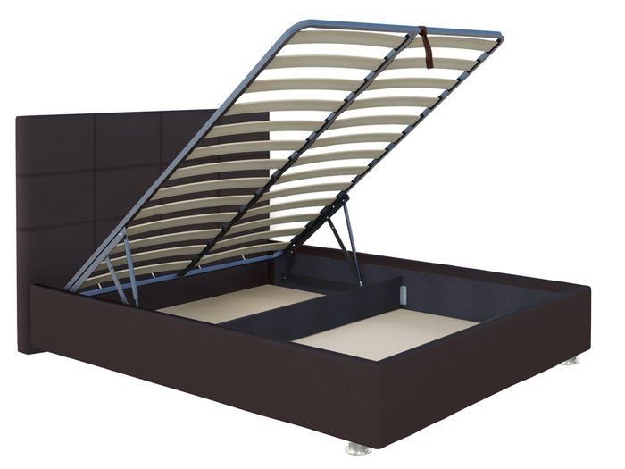 Кровать Ларди 140х200 темно-коричневого цвета с подъемным механизмом - купить Кровати для спальни по цене 27699.0