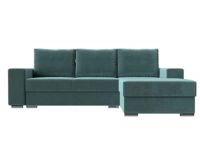 Угловой диван-кровать Дрезден бирюзового цвета правый угол - купить Угловые диваны по цене 68999.0