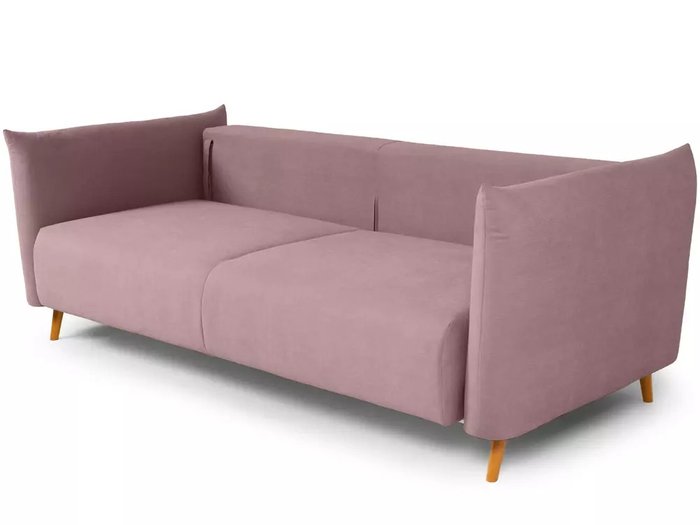 Диван-кровать Menfi розового цвета с бежевыми ножками - лучшие Прямые диваны в INMYROOM