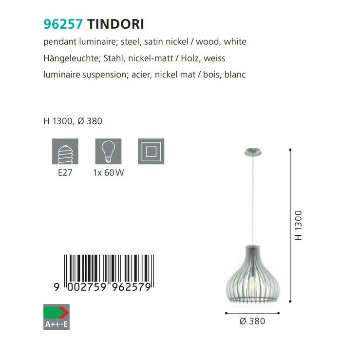 Подвесной светильник Eglo Tindori  - купить Подвесные светильники по цене 13190.0