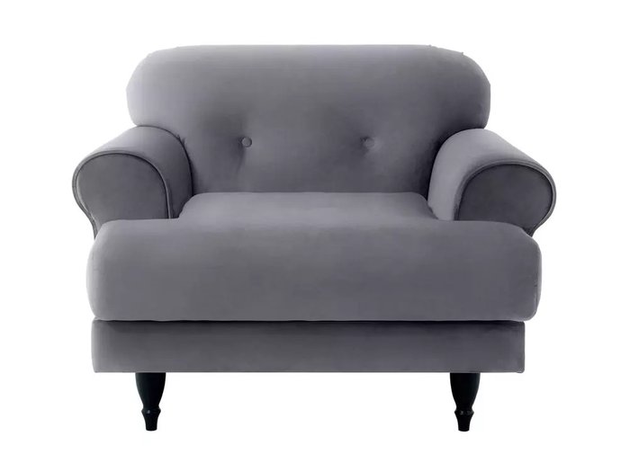 Кресло Italia серого цвета с черными ножками - купить Интерьерные кресла по цене 44910.0