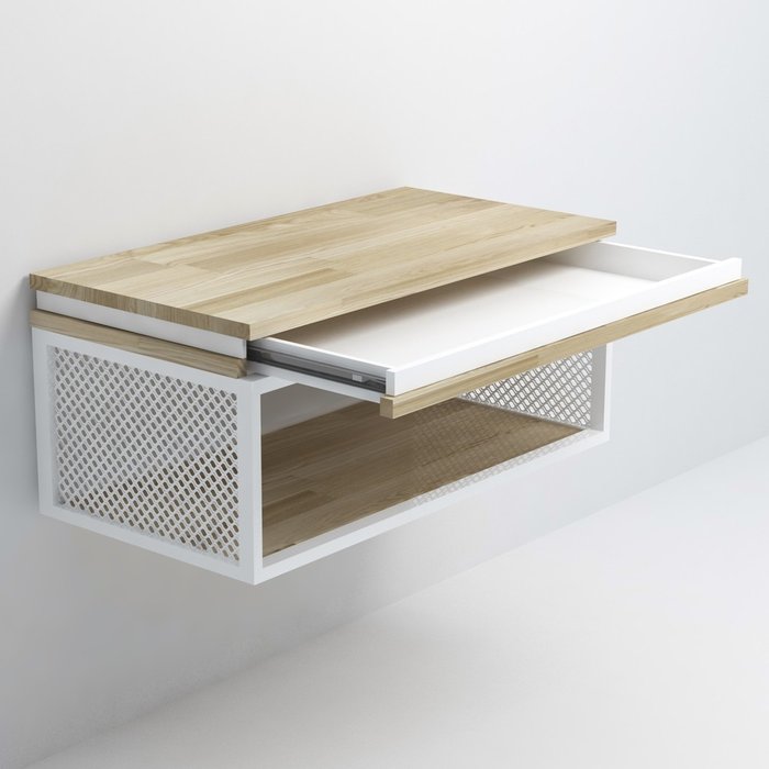 Подвесной столик со встроенным ящиком Space белого цвета - купить Полки по цене 28400.0