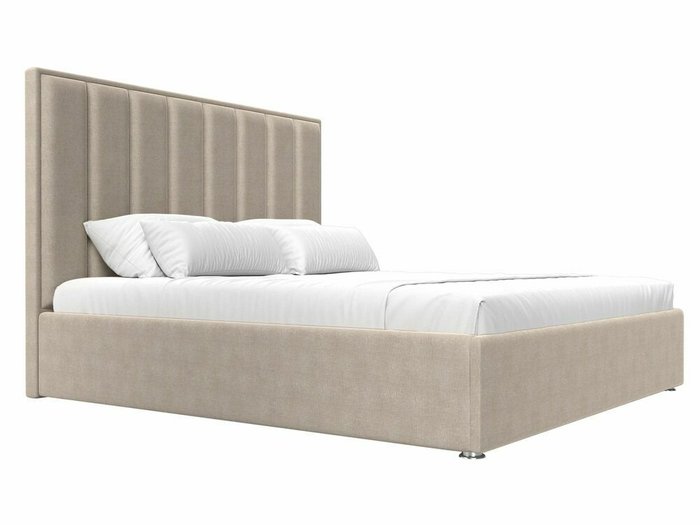 Кровать Афродита 200х200 бежевого цвета с подъемным механизмом - лучшие Кровати для спальни в INMYROOM