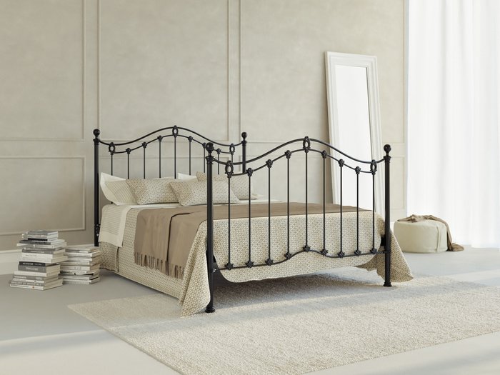 Кровать Карина 140х200 черно-глянцевого цвета - купить Кровати для спальни по цене 76832.0