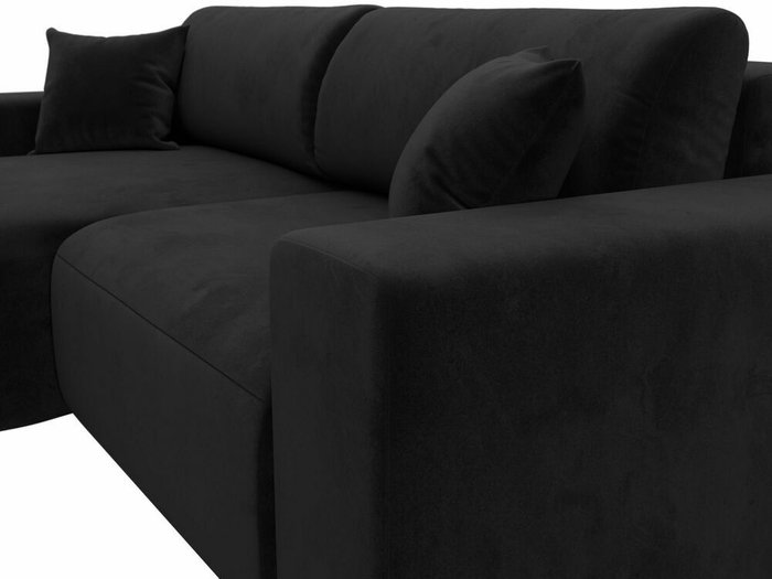 Угловой диван-кровать Лига 036 Классик черного цвета левый угол - лучшие Угловые диваны в INMYROOM