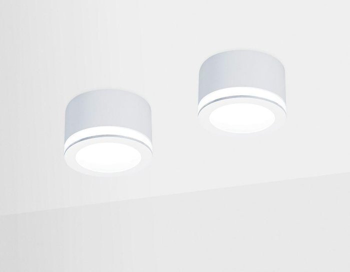Потолочный светодиодный светильник Techno белого цвета - лучшие Накладные споты в INMYROOM
