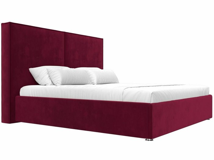 Кровать Аура 160х200 с подъемным механизмом бордового цвета - лучшие Кровати для спальни в INMYROOM