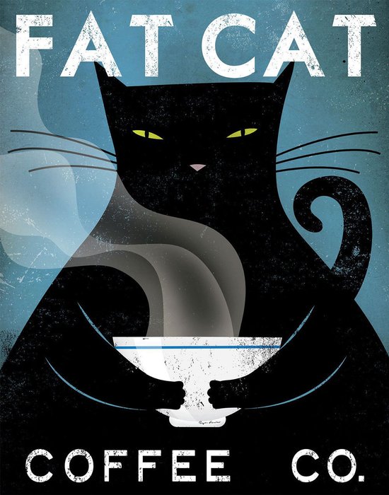 Репродукция картины на холсте Fat Cat Coffee Co 