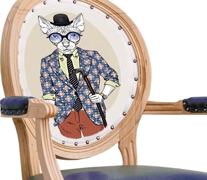 Стул Денди с сидением синего цвета - лучшие Обеденные стулья в INMYROOM