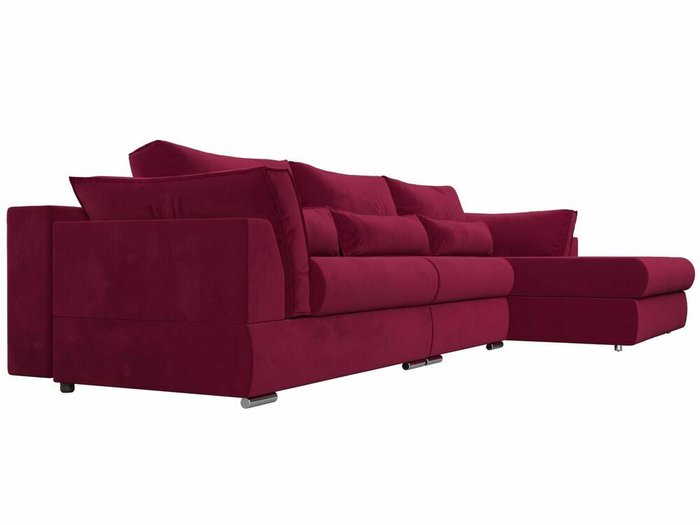 Угловой диван-кровать Пекин Long бордового цвета угол правый - лучшие Угловые диваны в INMYROOM