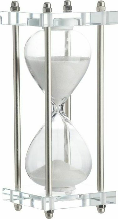 Песочные часы 15 м бело-серого цвета - лучшие Часы в INMYROOM
