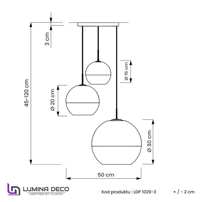 Подвесной светильник Lumina Deco Veroni LDP 1029-3 GD - лучшие Подвесные светильники в INMYROOM