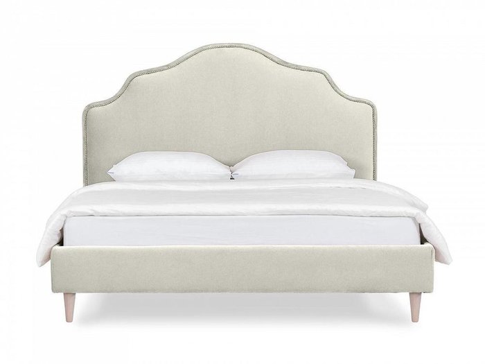 Кровать Queen II Victoria L 160х200 молочного цвета с бежевыми ножками - купить Кровати для спальни по цене 56810.0