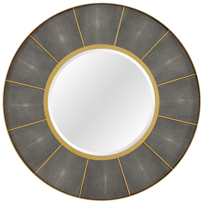 Настенное зеркало Серпентос в металлической раме обтянутой кожей