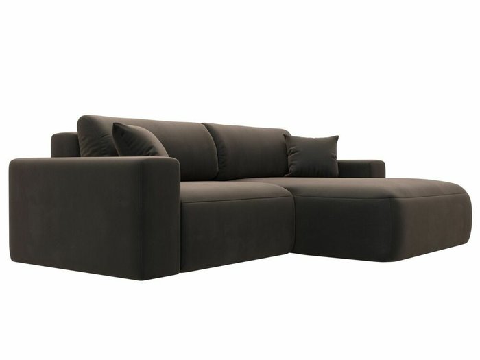 Угловой диван-кровать Лига 036 Классик коричневого цвета правый угол - лучшие Угловые диваны в INMYROOM
