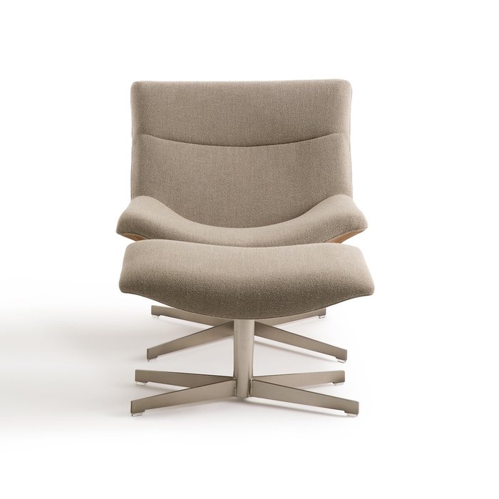 Кресло для релаксации вращающееся с подставкой под ноги Wesley бежевого цвета - купить Интерьерные кресла по цене 146804.0