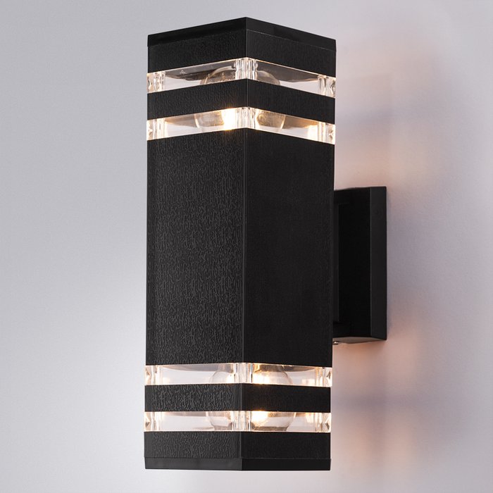 Уличный настенный светильник Arte Lamp HADAR A4421AL-2BK - купить Настенные уличные светильники по цене 1890.0
