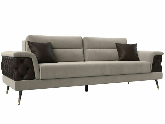  Прямой диван-кровать Лига 023 бежево-коричневого цвета