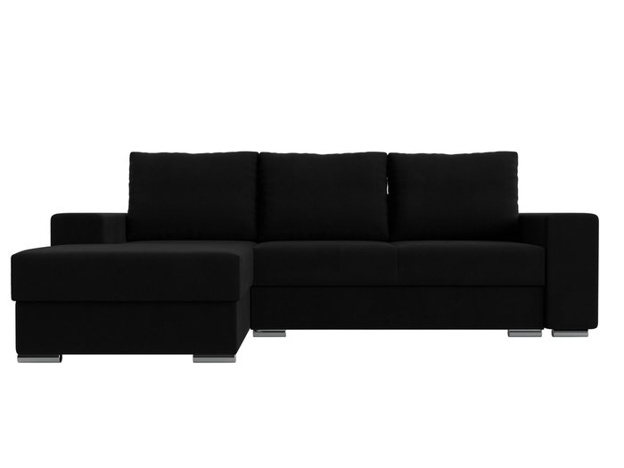 Угловой диван-кровать Дрезден черного цвета левый угол - купить Угловые диваны по цене 65999.0