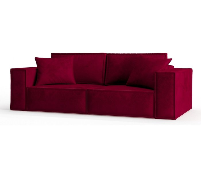 Диван-кровать из велюра Ли Рой бордового цвета