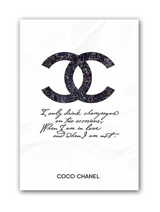 Постер "Drink champagne. Coco Chanel" А4