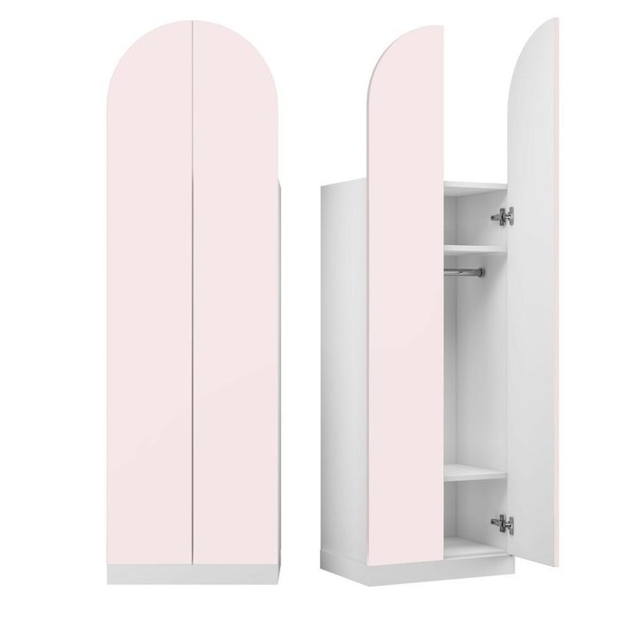 Шкаф Арк 2 L с фасадом нежно-розового цвета