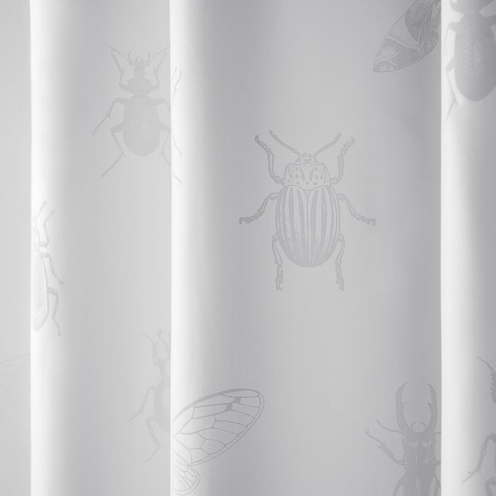Занавеска Buzz Fauna для ванной комнаты тканевая 200х200 белого цвета - купить Шторки для душа по цене 1710.0