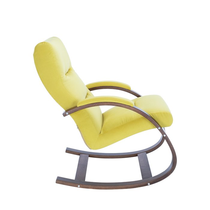 Кресло Милано желтого цвета с коричневым каркасом  - лучшие Интерьерные кресла в INMYROOM