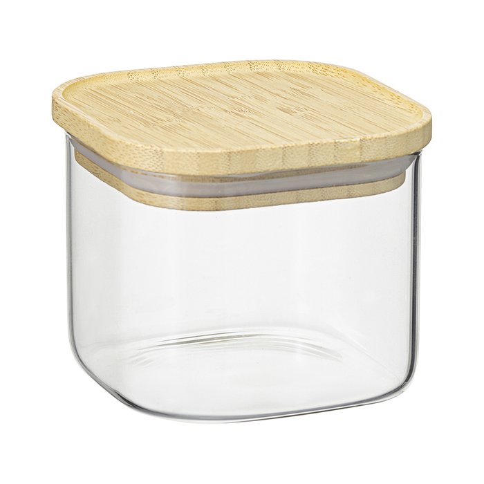 Банка для хранения квадратная Glass Bamboo 600 мл