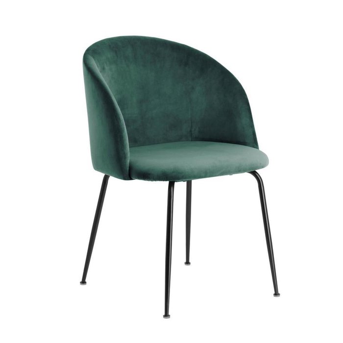 Мягкий стул Ludelina green velvet зеленого цвета