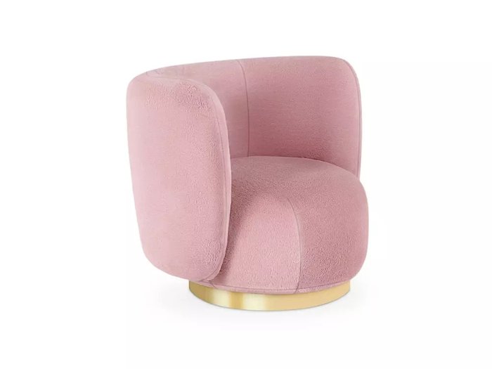 Кресло Lucca вращающееся розового цвета с основанием золотого цвета
