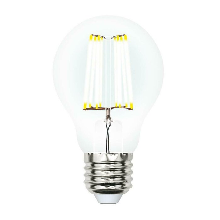 Лампа светодиодная филаментная (UL-00002626) Uniel E27 10W 4000K прозрачная LED-A60-10W/NW/E27/CL PLS02WH