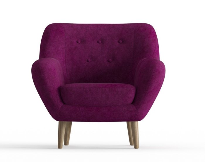 Кресло Cloudy в обивке из вельвета фиолетового цвета - купить Интерьерные кресла по цене 15250.0