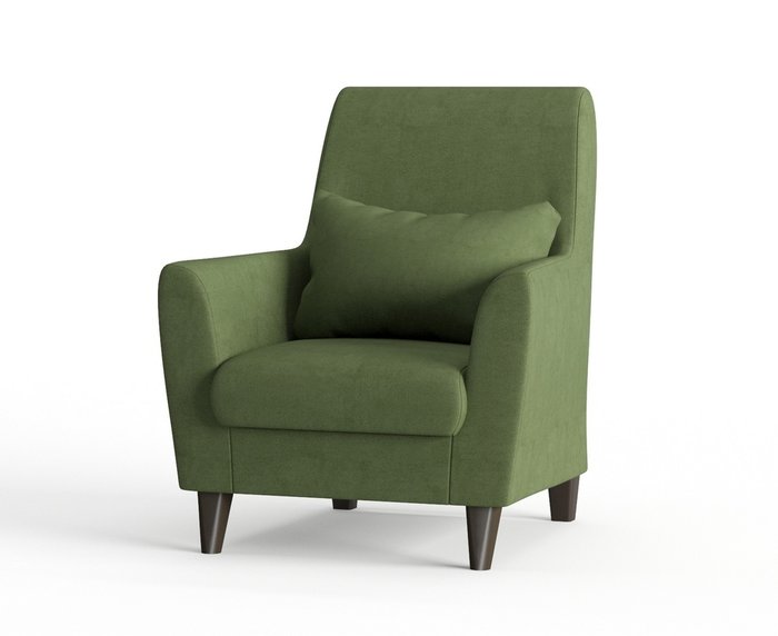 Кресло из велюра Кастилия темно-зеленого цвета