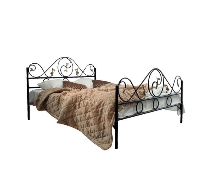 Кровать Венеция 160х200 черного цвета - купить Кровати для спальни по цене 33990.0