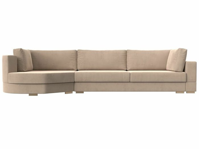 Угловой диван-кровать Лига 026 бежевого цвета левый угол - купить Угловые диваны по цене 88999.0