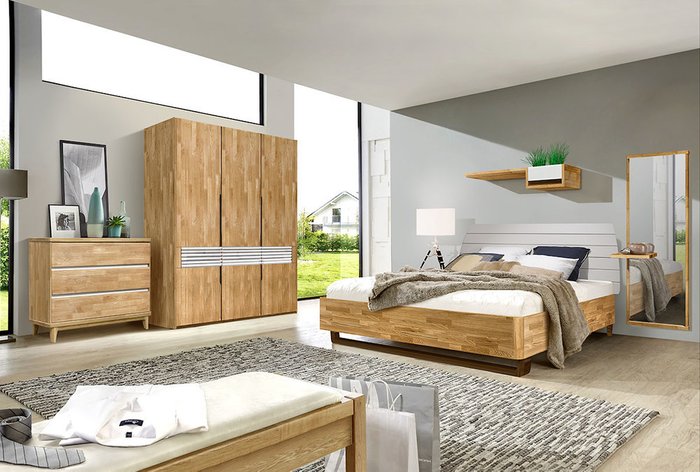 Кровать Wallstreet 160х200 бело-коричневого цвета - лучшие Кровати для спальни в INMYROOM