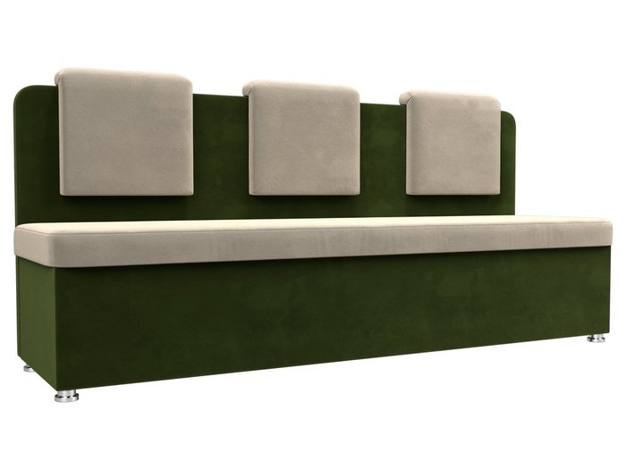 Кухонный прямой диван Маккон зелено-бежевого цвета
