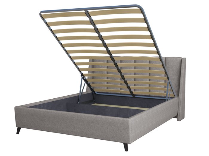 Кровать Skordia 160х200 серого цвета с подъемным механизмом - купить Кровати для спальни по цене 35126.0