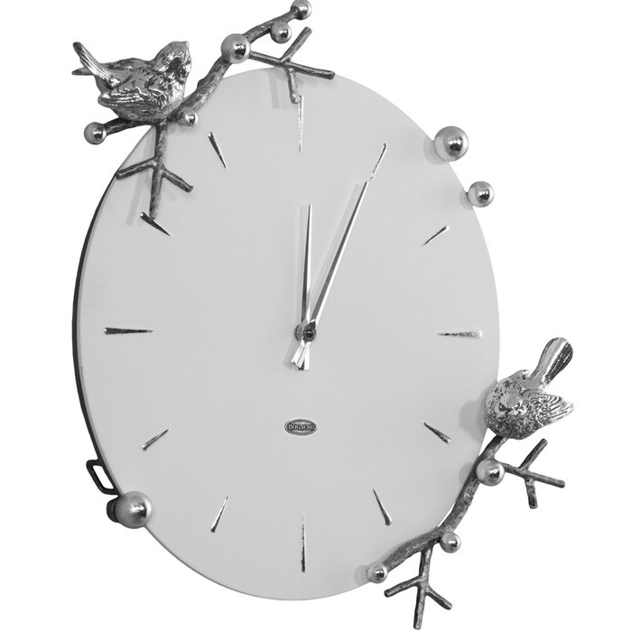 Часы настенные Терра бело-серебряного цвета - лучшие Часы в INMYROOM