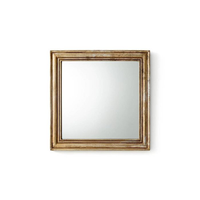 Зеркало настенное с рамкой из массива мангового дерева Afsan золотого цвета - купить Настенные зеркала по цене 5610.0