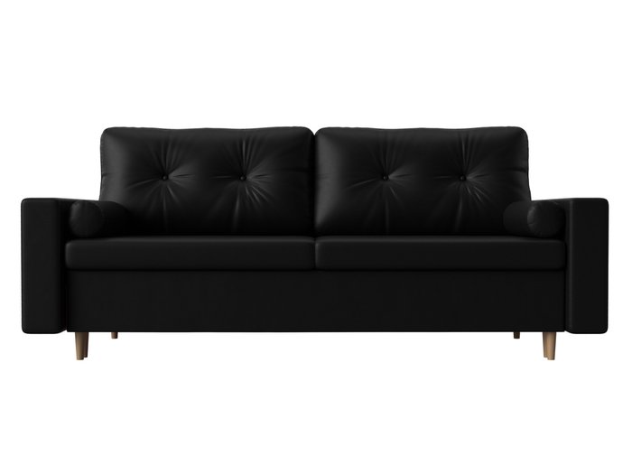 Прямой диван-кровать Белфаст черного цвета (тик-так/экокожа) - купить Прямые диваны по цене 43999.0