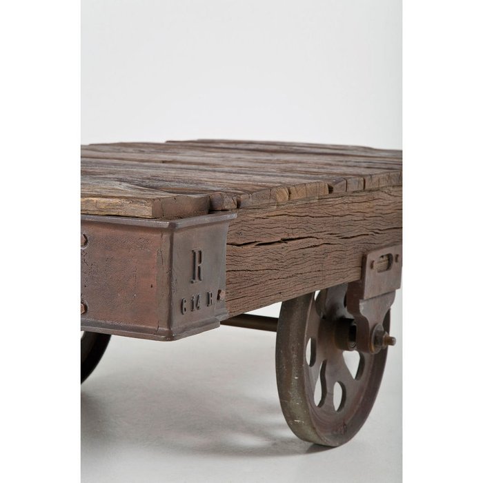 Столик кофейный Railway с деревянной столешницей - лучшие Журнальные столики в INMYROOM