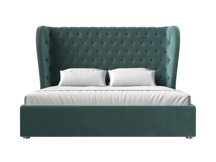 Кровать Далия 160х200 темно-бирюзового цвета с подъемным механизмом - купить Кровати для спальни по цене 77999.0