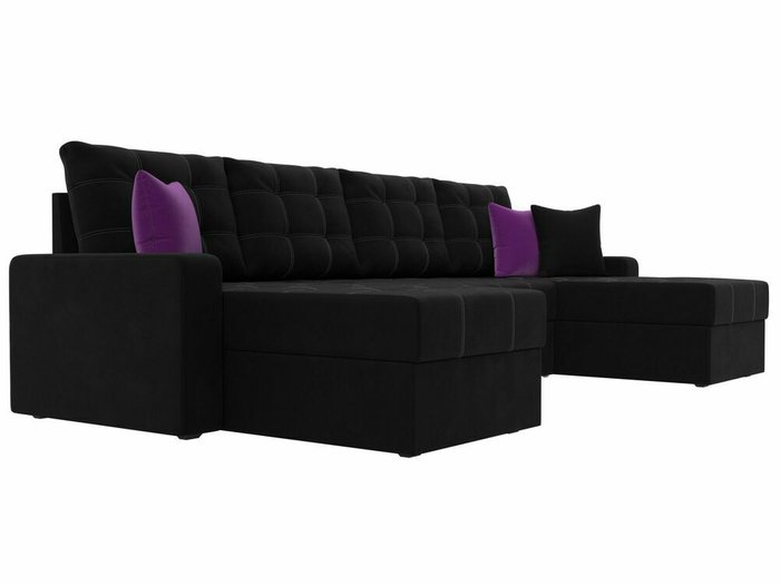 Угловой диван-кровать Ливерпуль черного цвета - лучшие Угловые диваны в INMYROOM