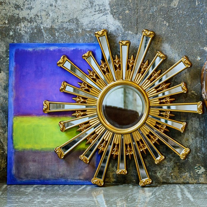 Настенное зеркало Оскар в раме цвета состаренного золота - купить Настенные зеркала по цене 28500.0
