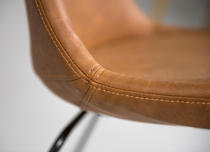 Стул офисный Gina коричневого цвета (экокожа) - лучшие Офисные кресла в INMYROOM